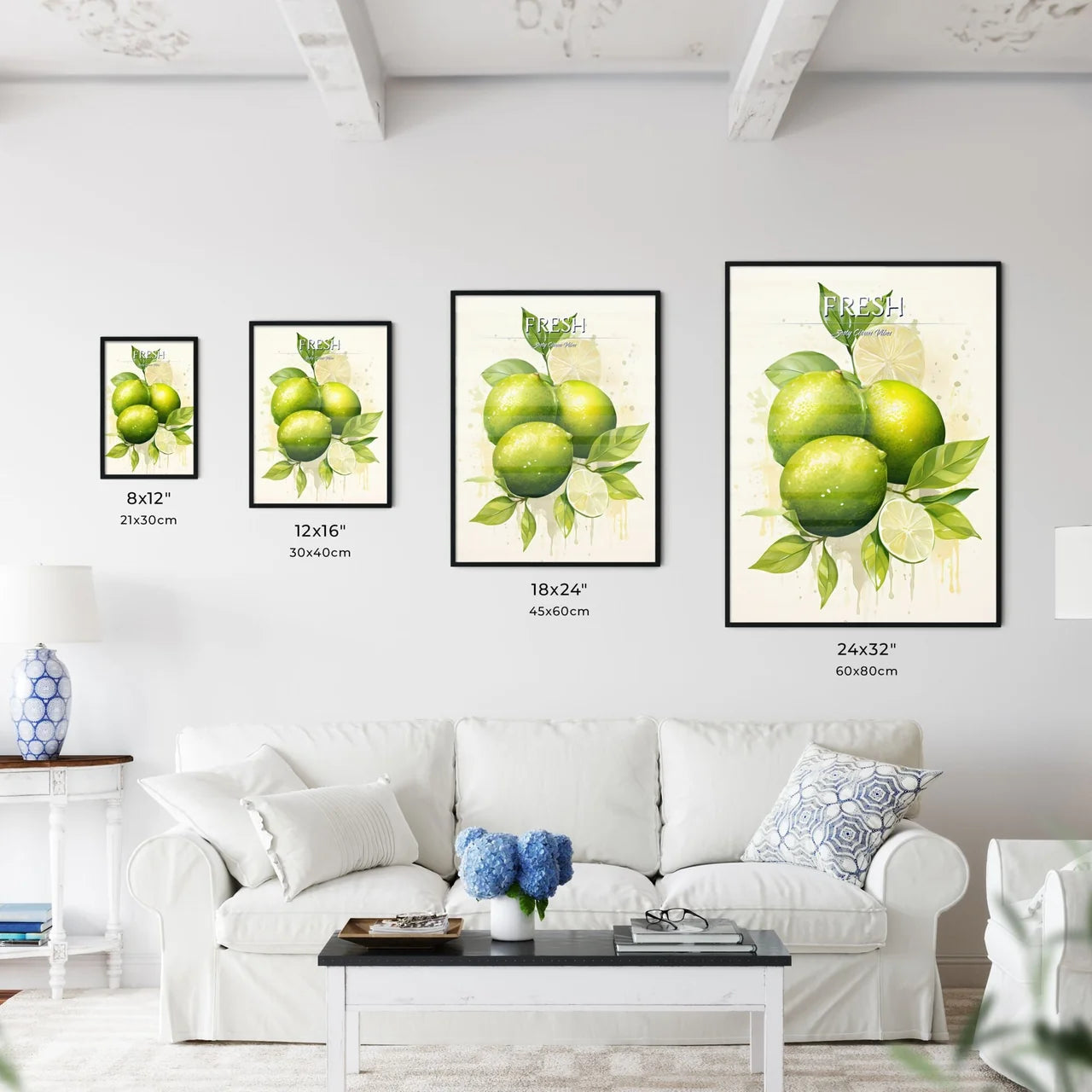 A Group Of Limes With Slices Of Lemons And L - Kitchen Hangings