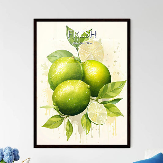 A Group Of Limes With Slices Of Lemons And L - Framed Art Print