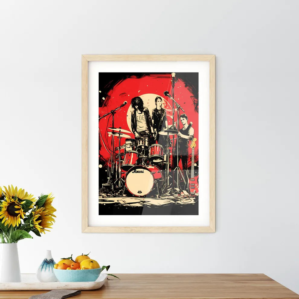 A Group Of Men Playing Drums And A Guita - Kitchen Hangings
