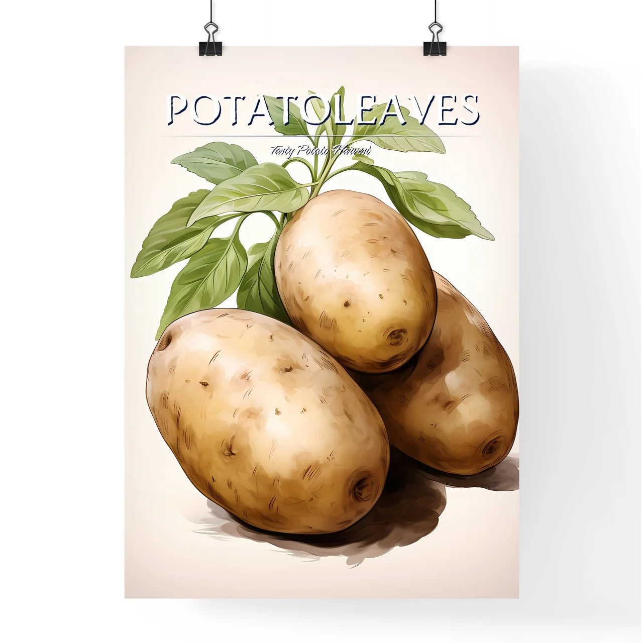 A Group Of Potatoes With Leave Poster
