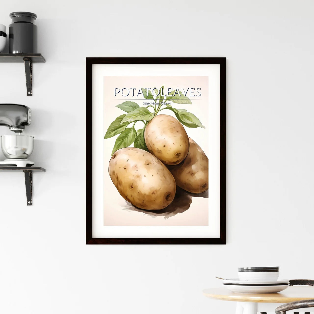 A Group Of Potatoes With Leave Framed Print