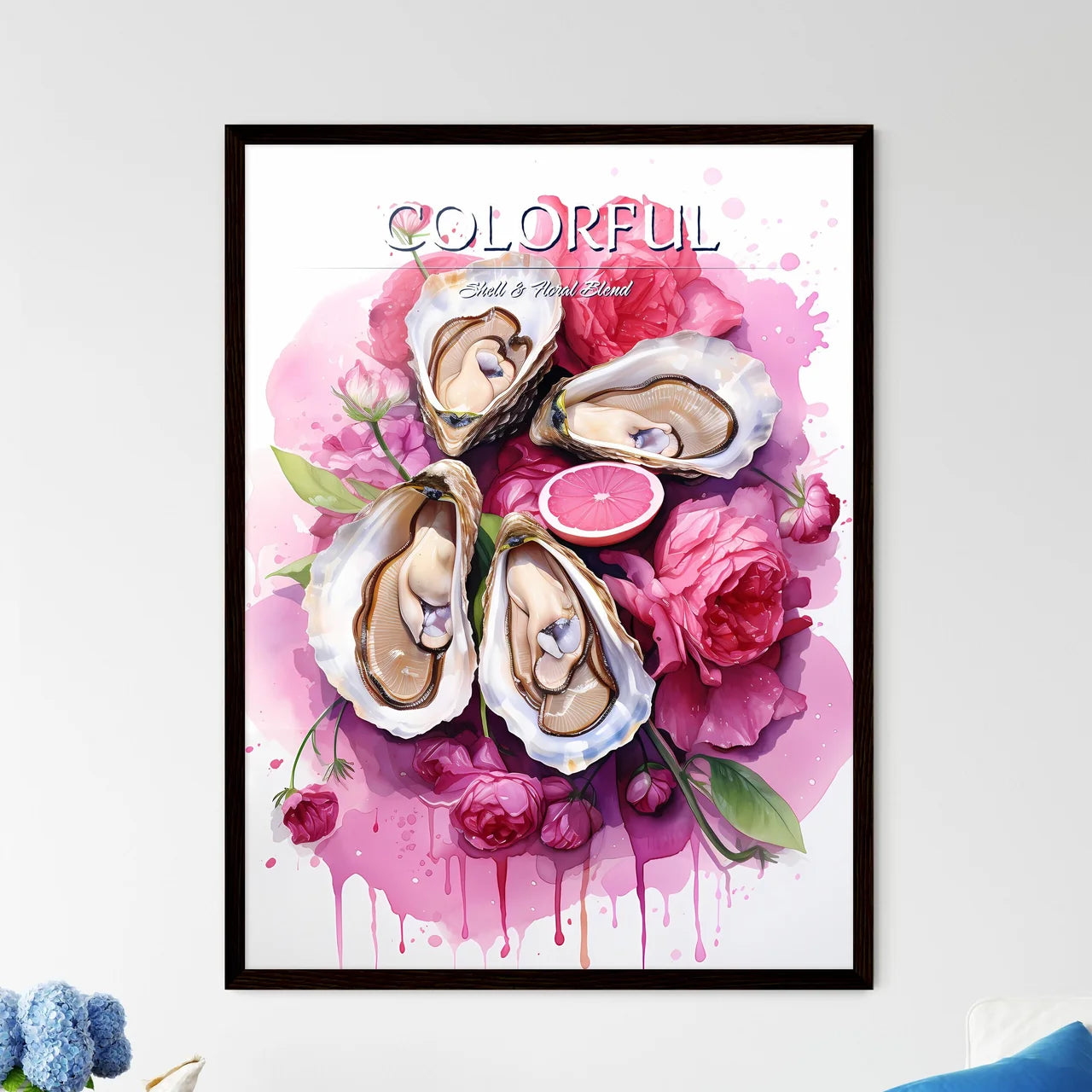 A Group Of Shells And Flowers Wall Art
