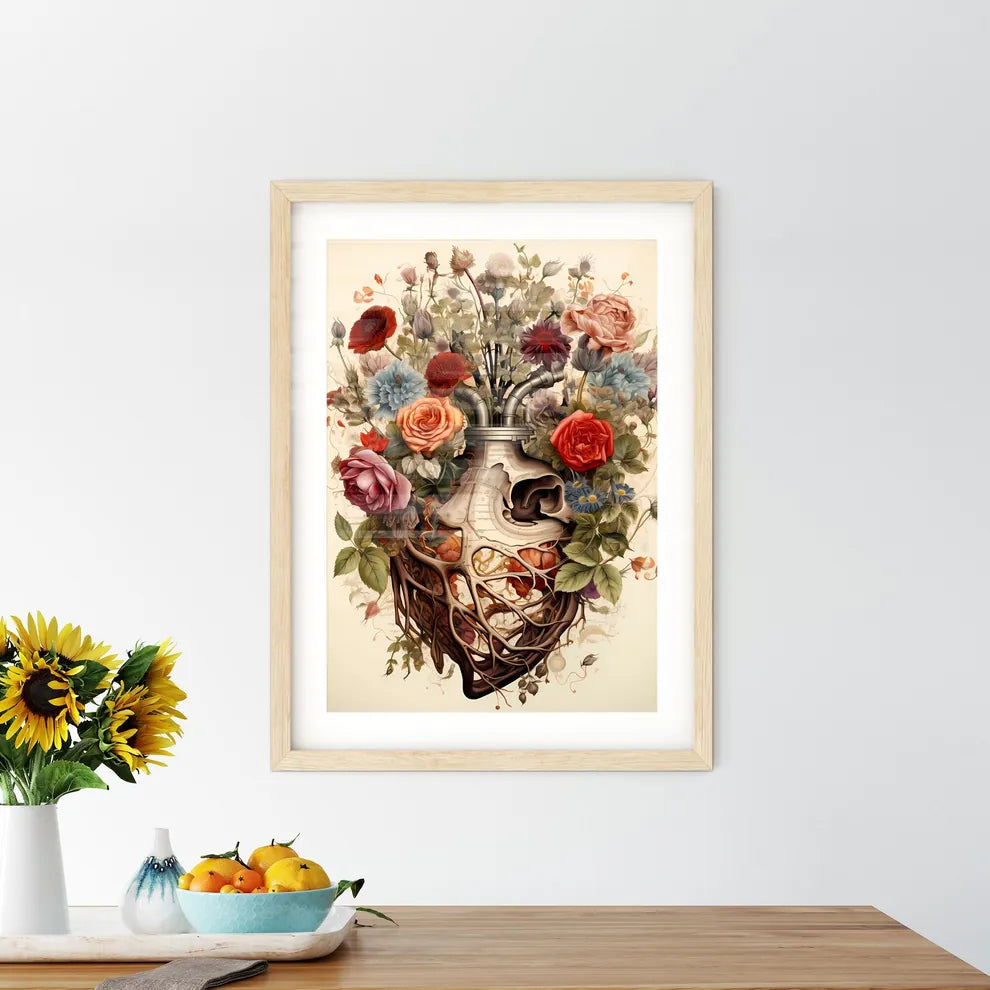 A Human Heart With Flowers And Leave - Kitchen Hangings