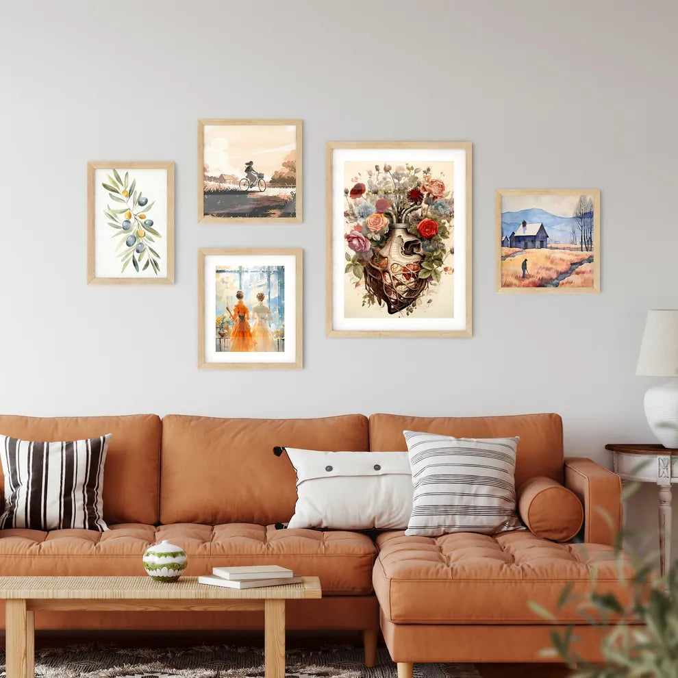 A Human Heart With Flowers And Leave Framed Print