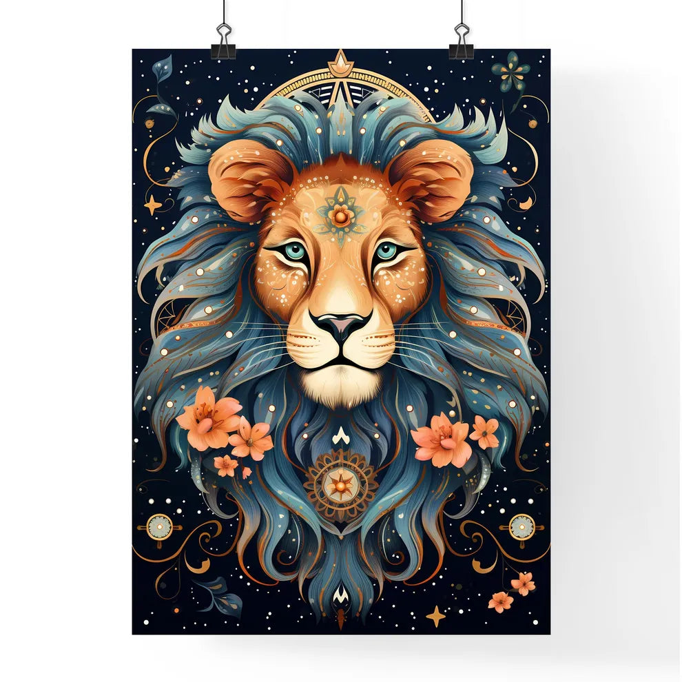 A Lion With Blue Hair And Flo Poster