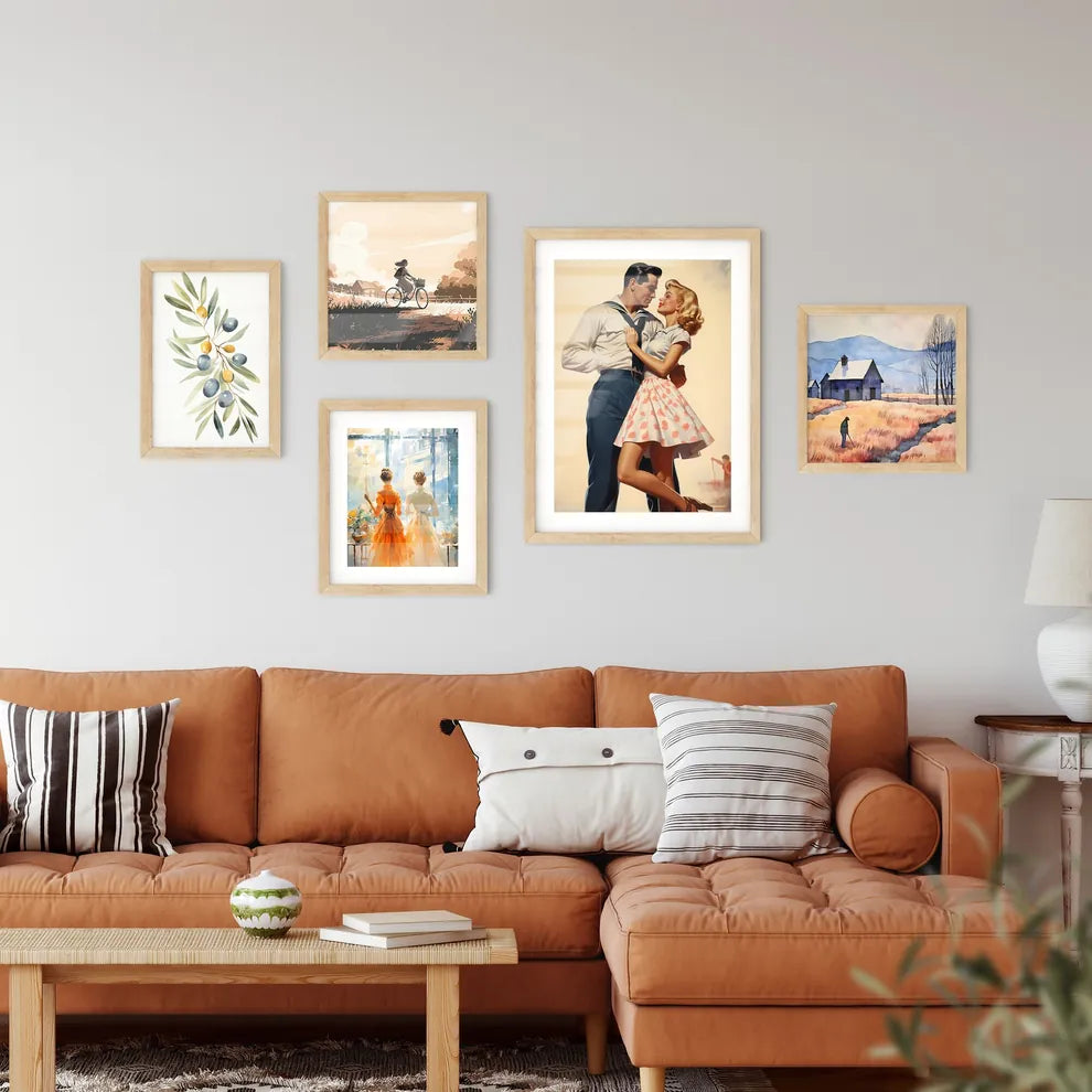 A Man And Woman Dancin Framed Print