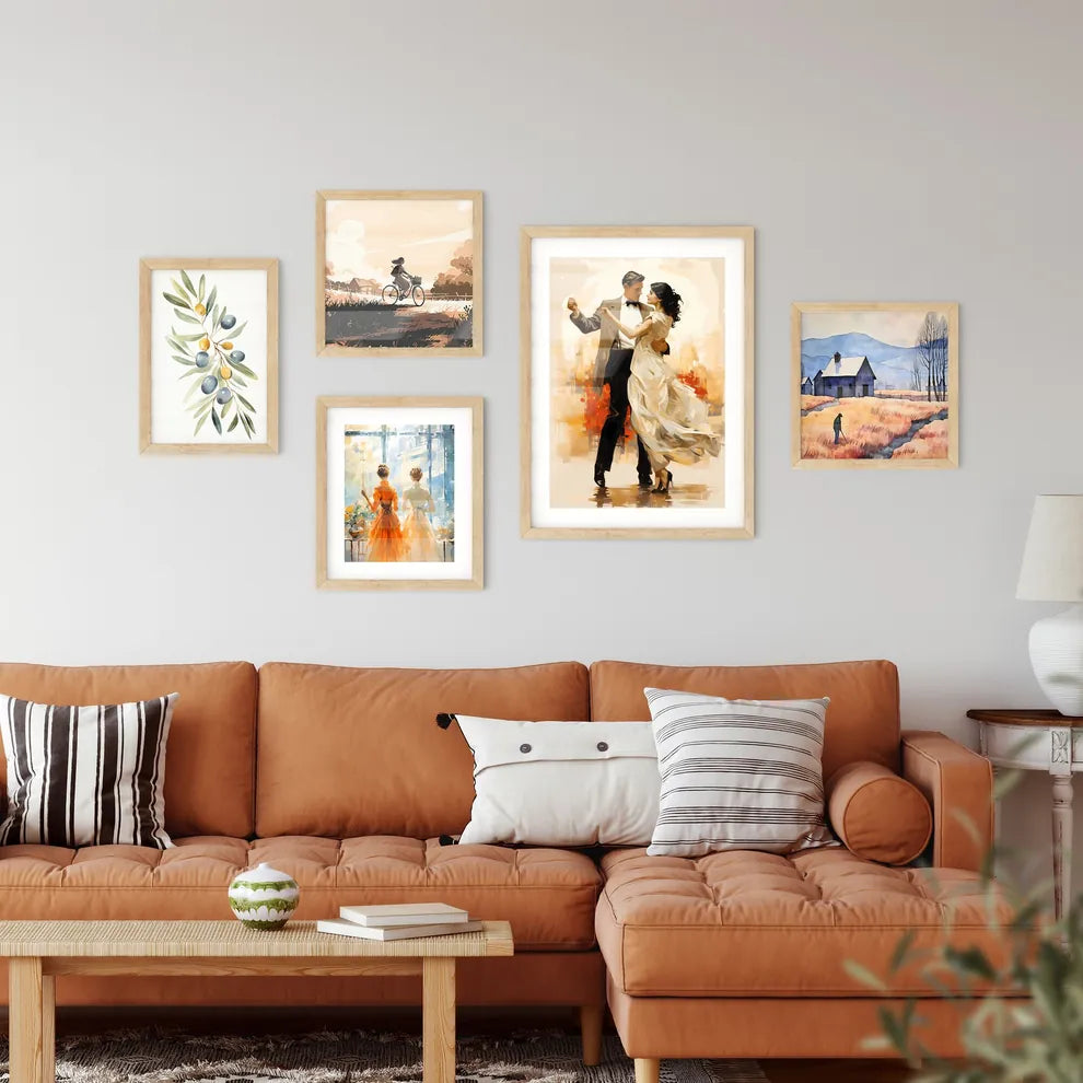 A Man And Woman Dancin Framed Print