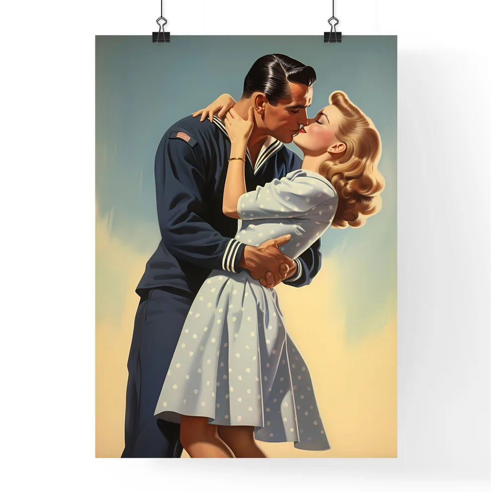 A Man And Woman Kissin Poster