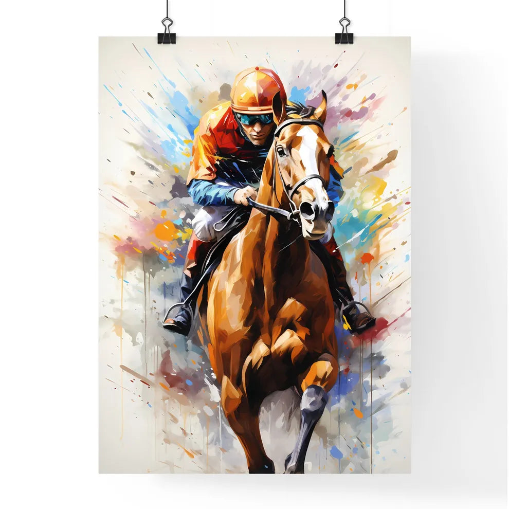 A Man Riding A Horse Poster