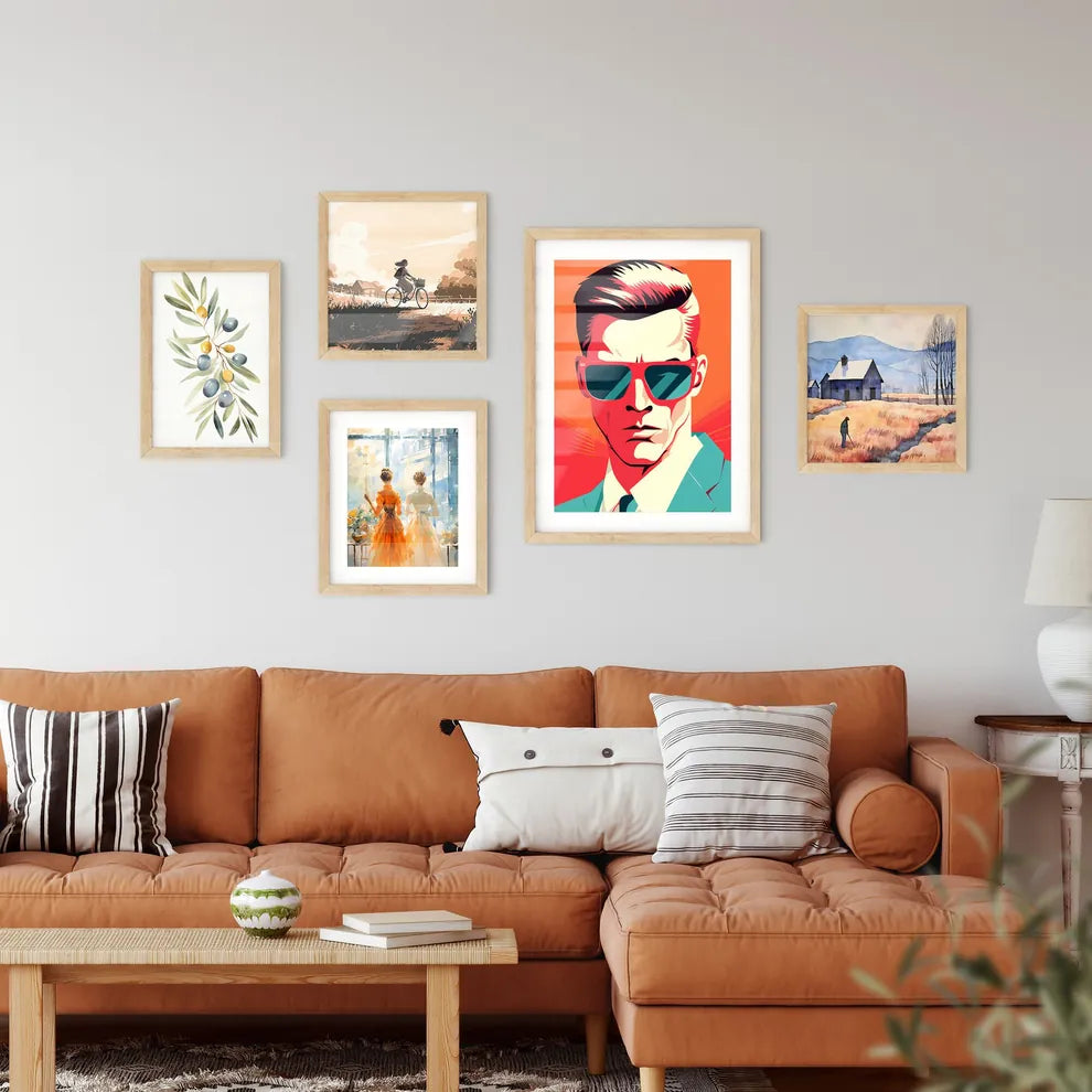 A Man Wearing Sunglasse Framed Print