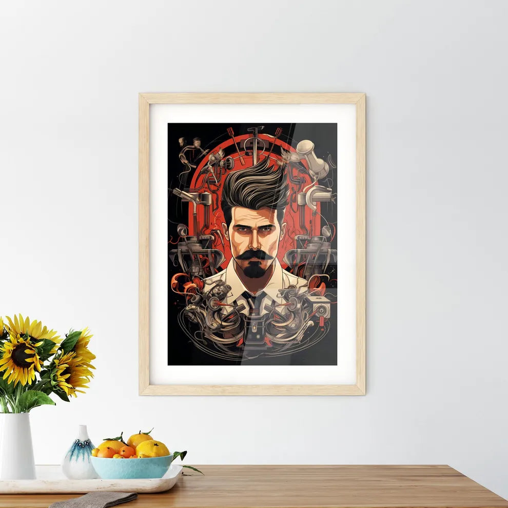 A Man With A Mustache And A Bear Size Chart