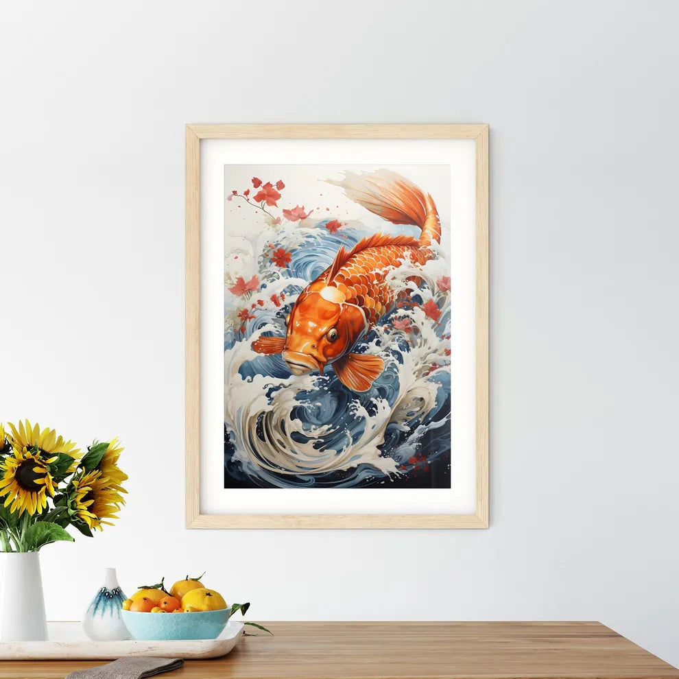 A Painting Of A Fish Swimming Size Chart