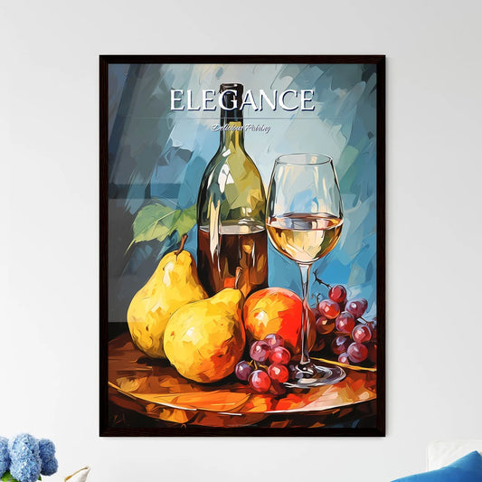 A Painting Of A Glass Of Wine And Frui - Framed Art Print