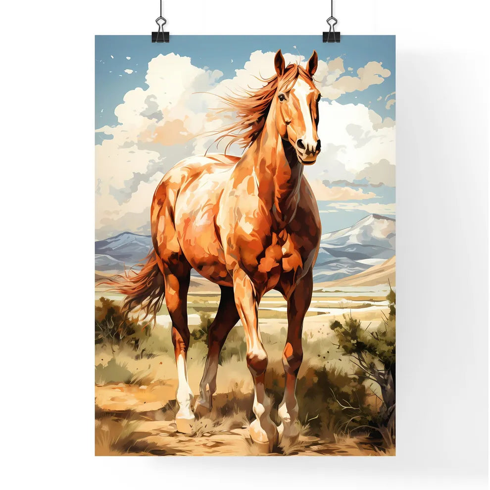 A Painting Of A Horse In A Fi Poster