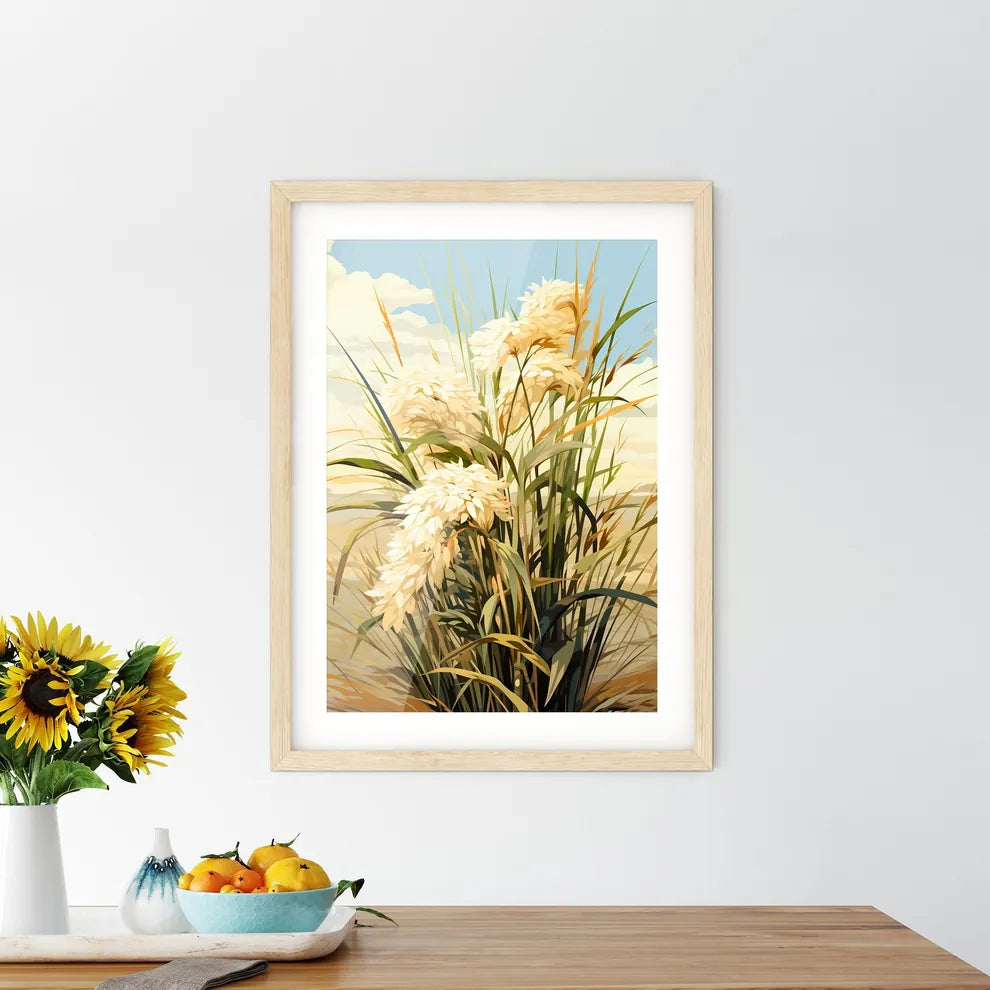 A Painting Of A Plant With Flower - Kitchen Hangings