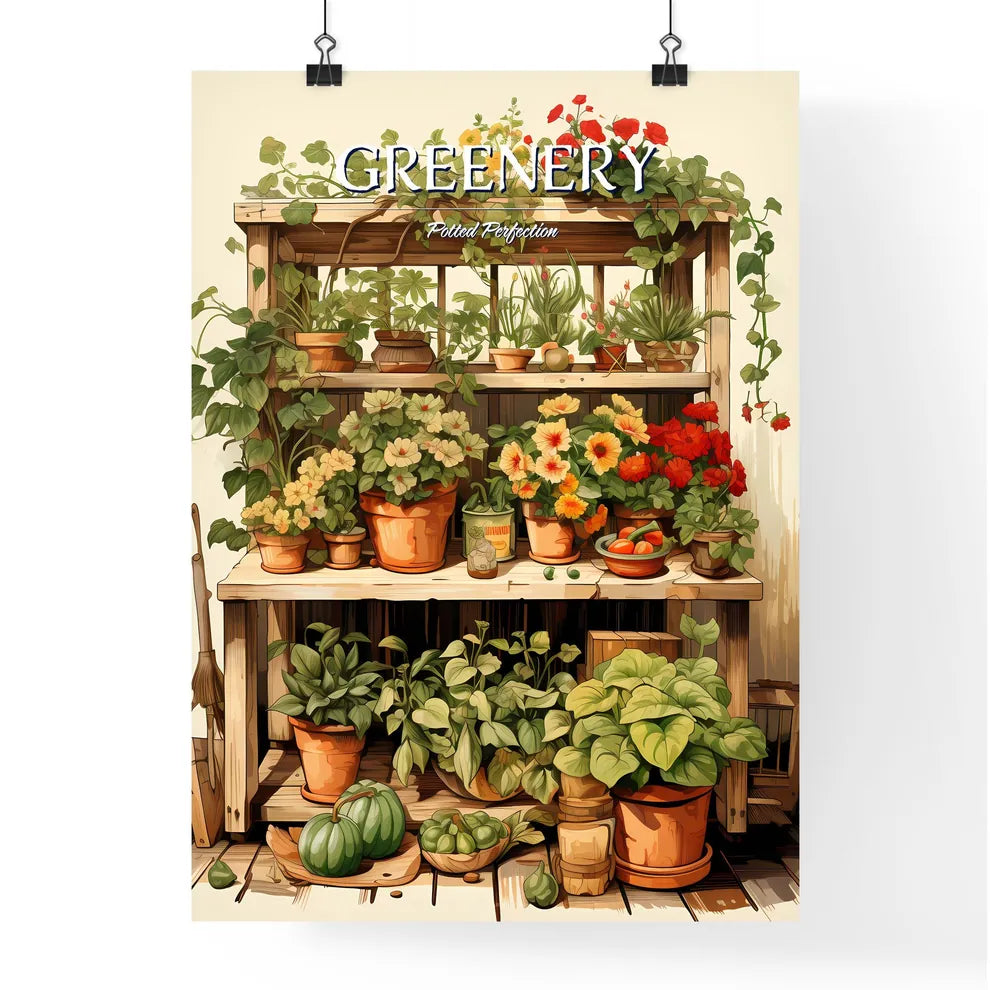 A Painting Of A Potted Plant Shel Poster