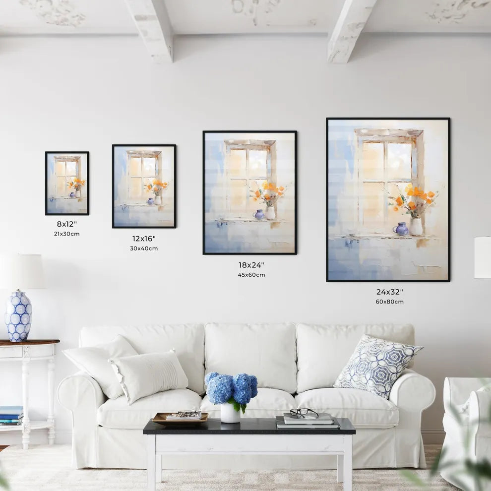 A Painting Of A Vase Of Flowers On A Window Sill Interior Design