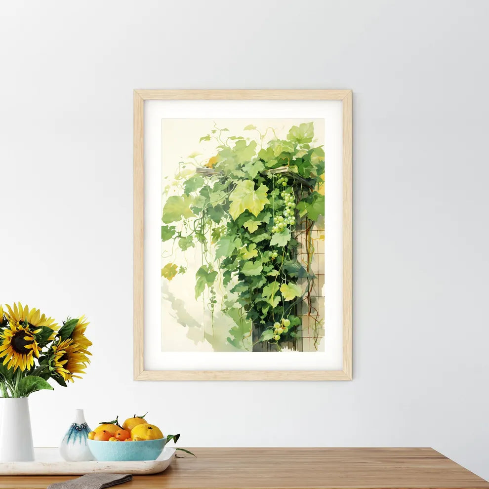 A Painting Of A Vine Plan - Kitchen Hangings