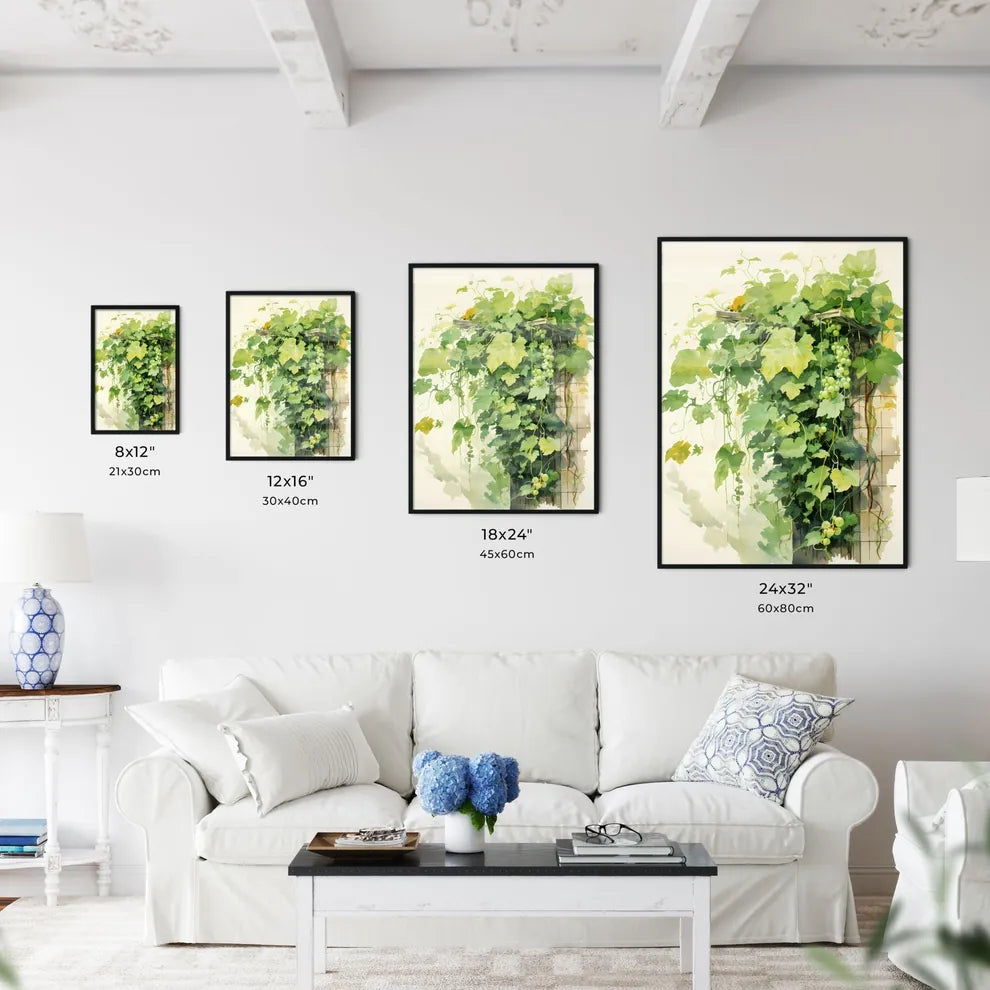 A Painting Of A Vine Plan Wall Art