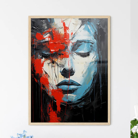 A Painting Of A Woman's Fac - Framed Art Print