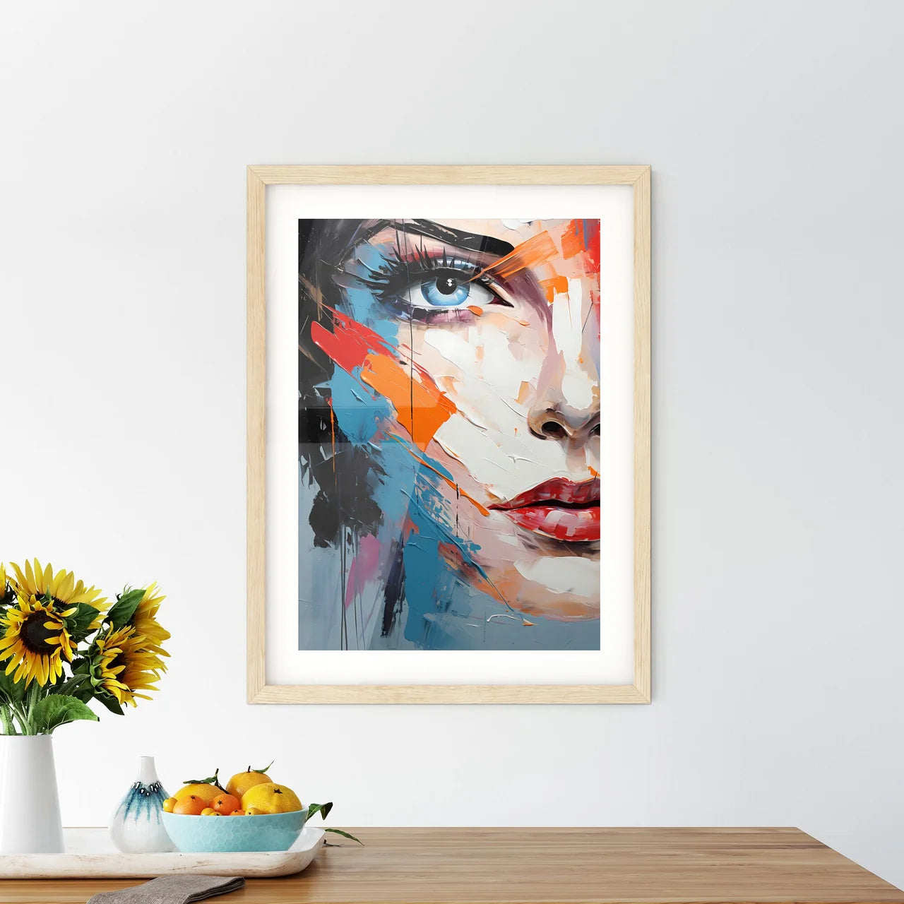 A Painting Of A Woman's Fac - Kitchen Hangings