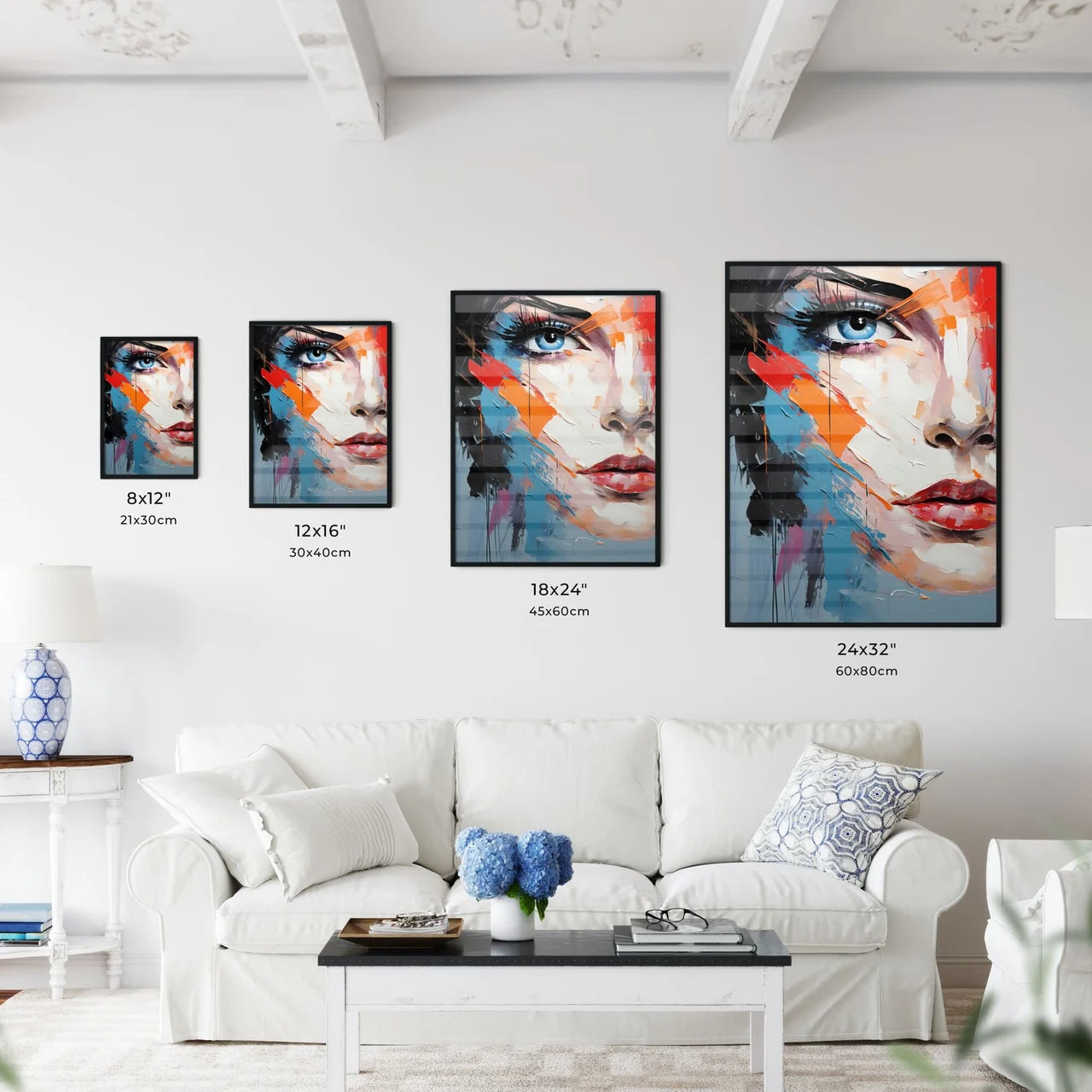 A Painting Of A Woman's Fac Wall Art