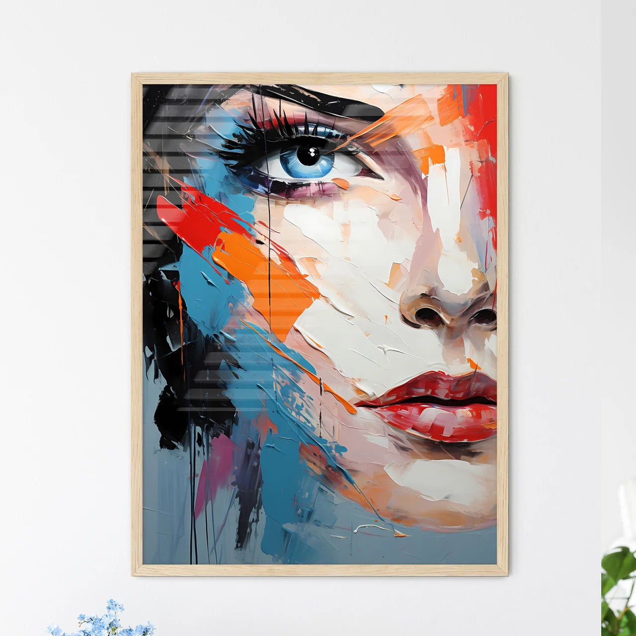 A Painting Of A Woman's Fac - Framed Art Print