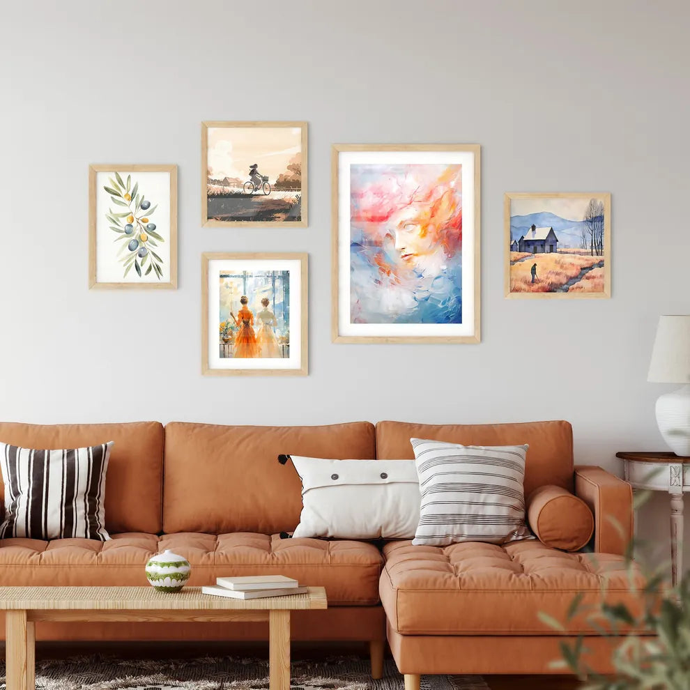 A Painting Of A Woman's Fac Framed Print