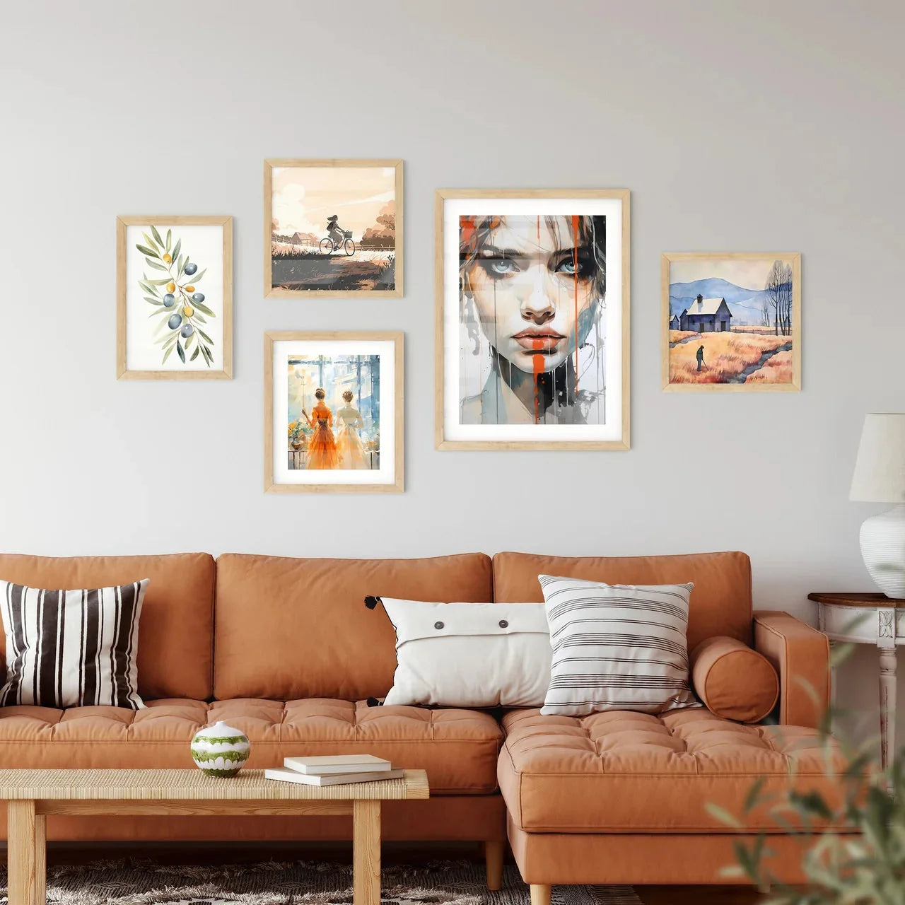 A Painting Of A Woman With Paint Dripping Of Framed Print