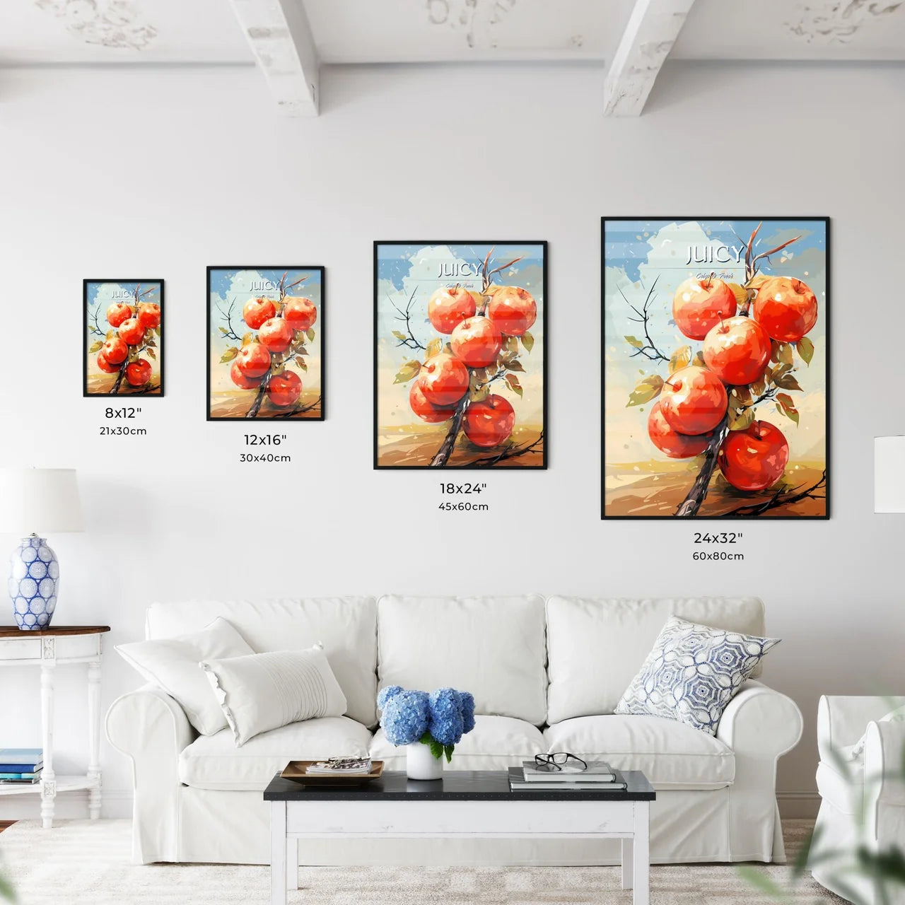A Painting Of Apples On A Branc - Kitchen Hangings