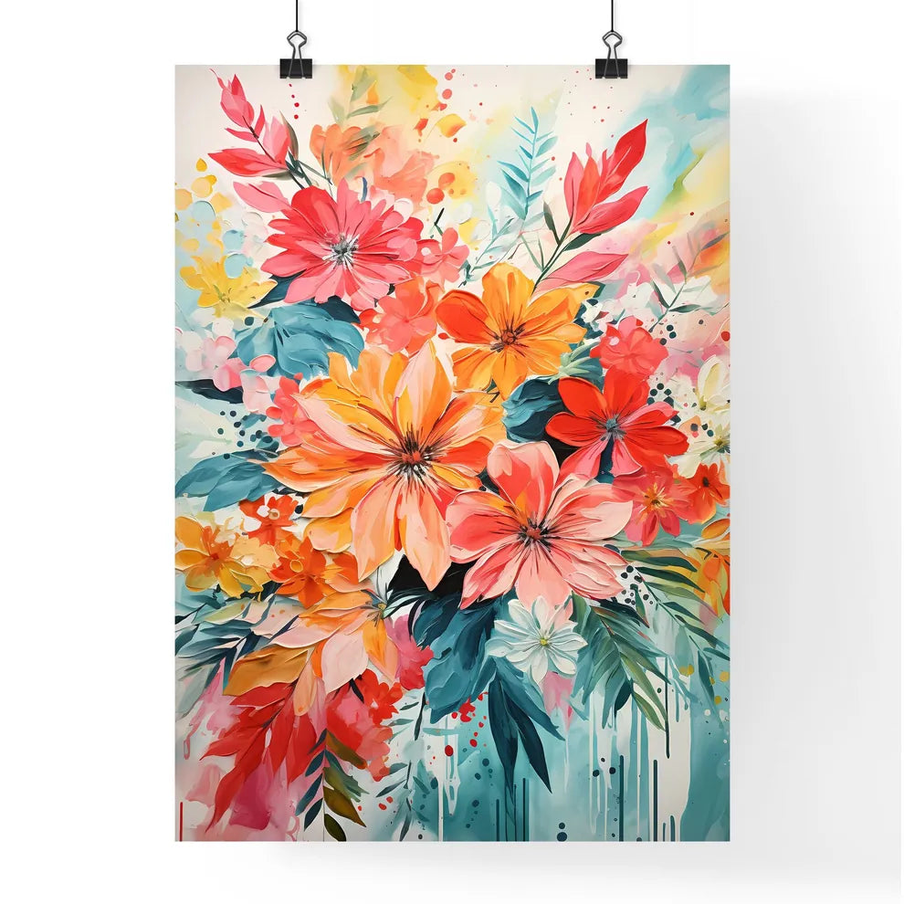 A Painting Of Flowers And Leave Poster