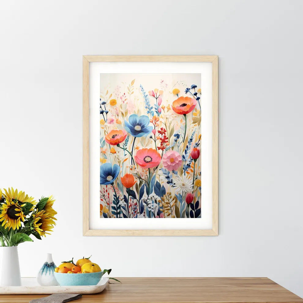 A Painting Of Flowers And Leave - Kitchen Hangings