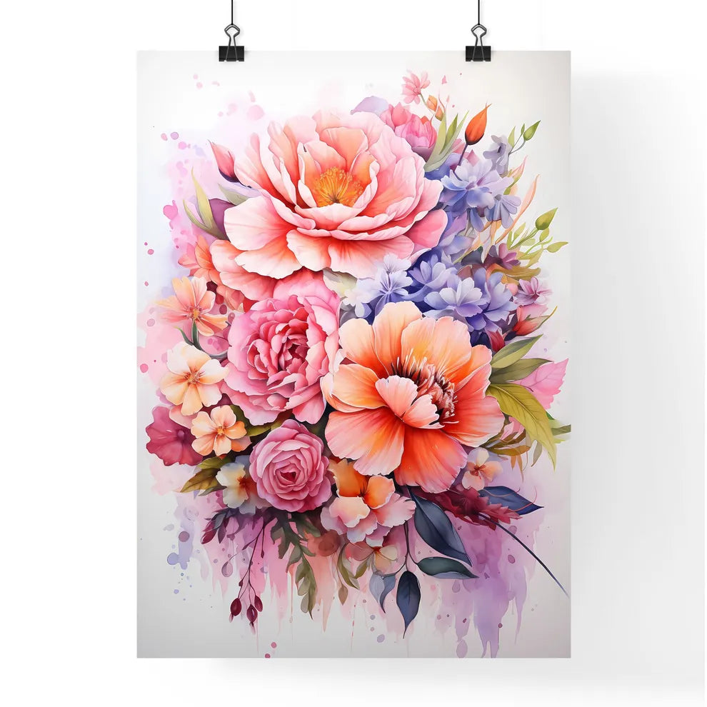 A Painting Of Flowers And Leave Poster