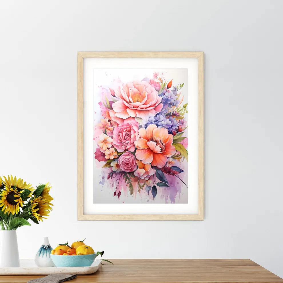 A Painting Of Flowers And Leave - Kitchen Hangings