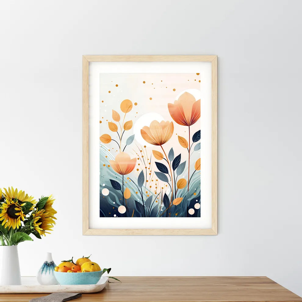 A Painting Of Flowers And Leave - Kitchen Hangings