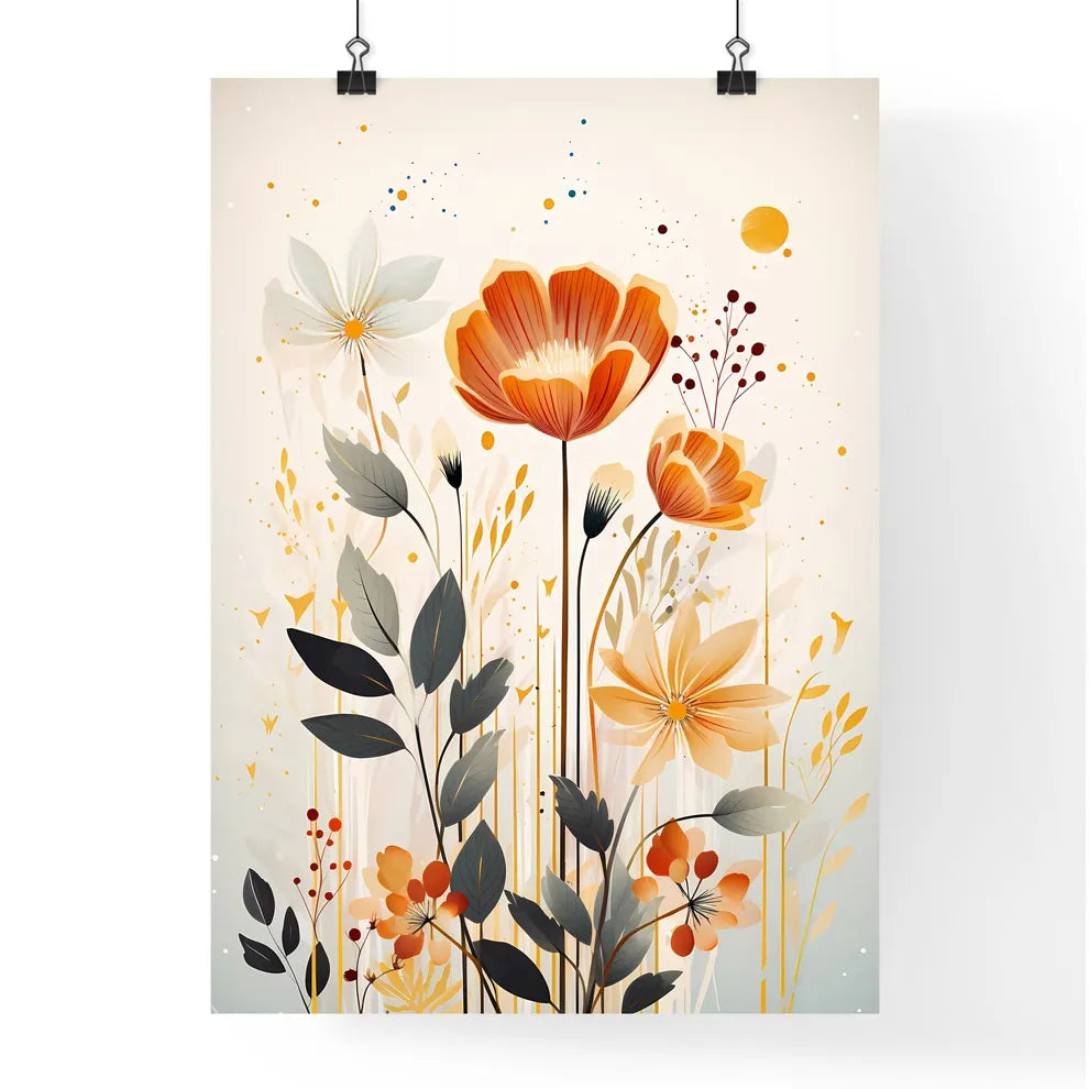 A Painting Of Flowers And Leave Poster