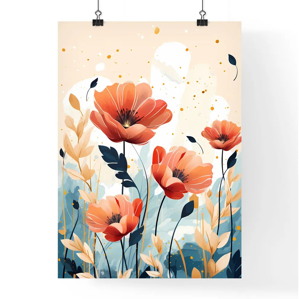 A Painting Of Flowers And Leave Poster