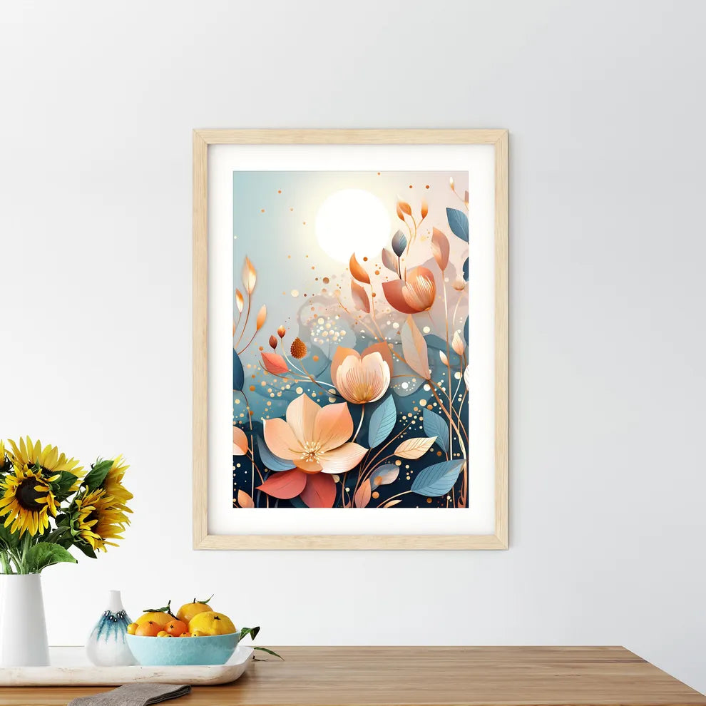 A Painting Of Flowers And Leave - Kitchen Hangings