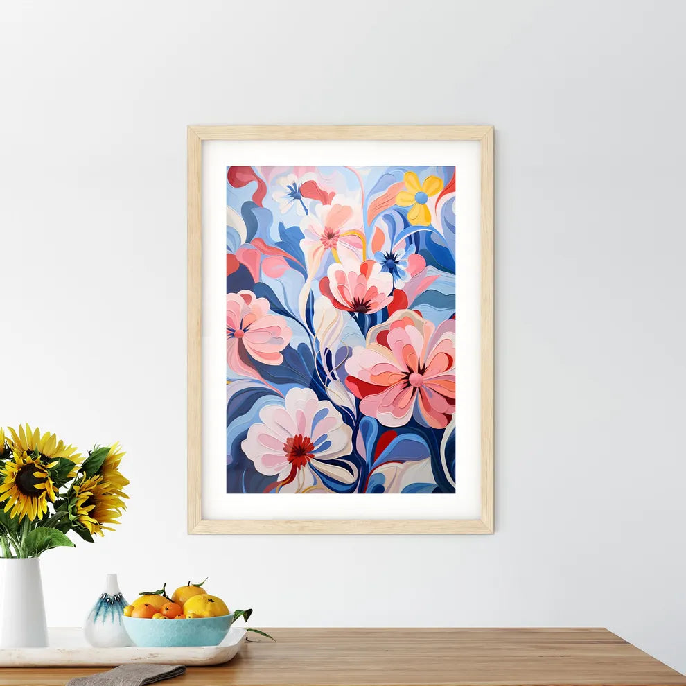A Painting Of Flowers And Leave - Kitchen Hangings