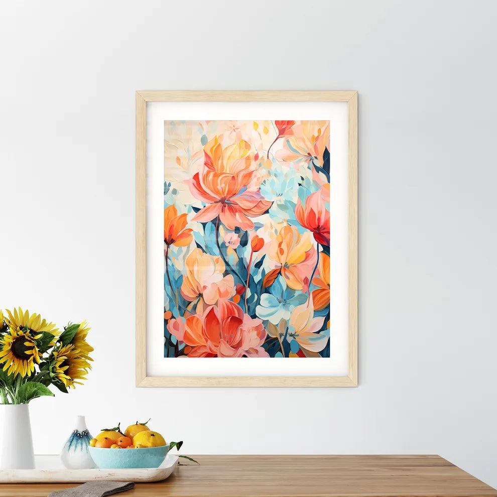 A Painting Of Flowers And Leave - Kitchen Hangings