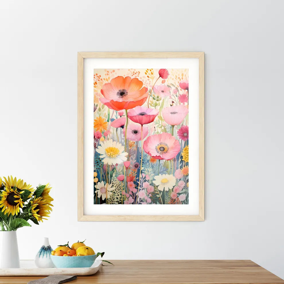 A Painting Of Flowers And Plant - Kitchen Hangings