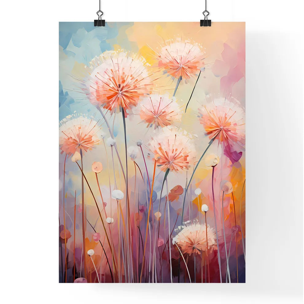 A Painting Of Flowers On A Colorful Backgrou Poster