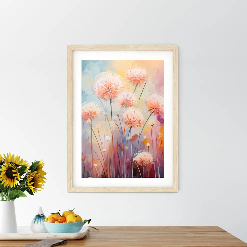 A Painting Of Flowers On A Colorful Backgrou - Kitchen Hangings