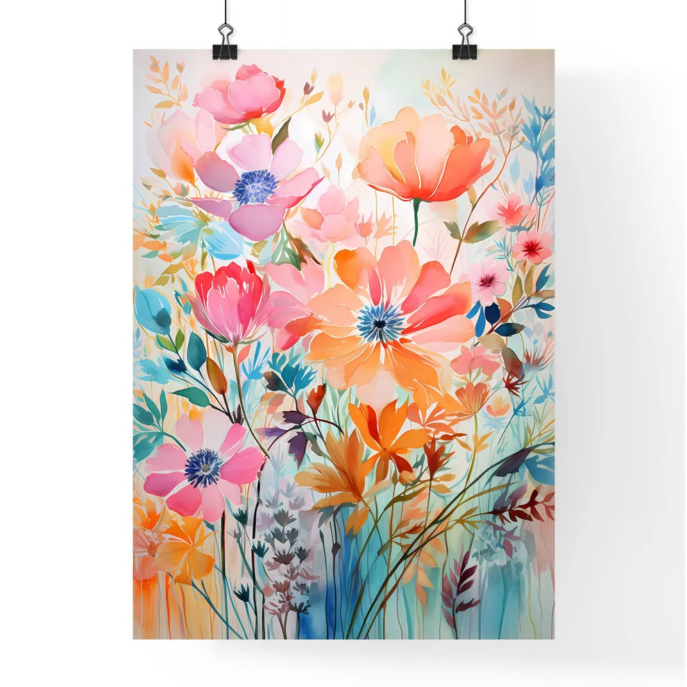 A Painting Of Flowers On A Wal Poster