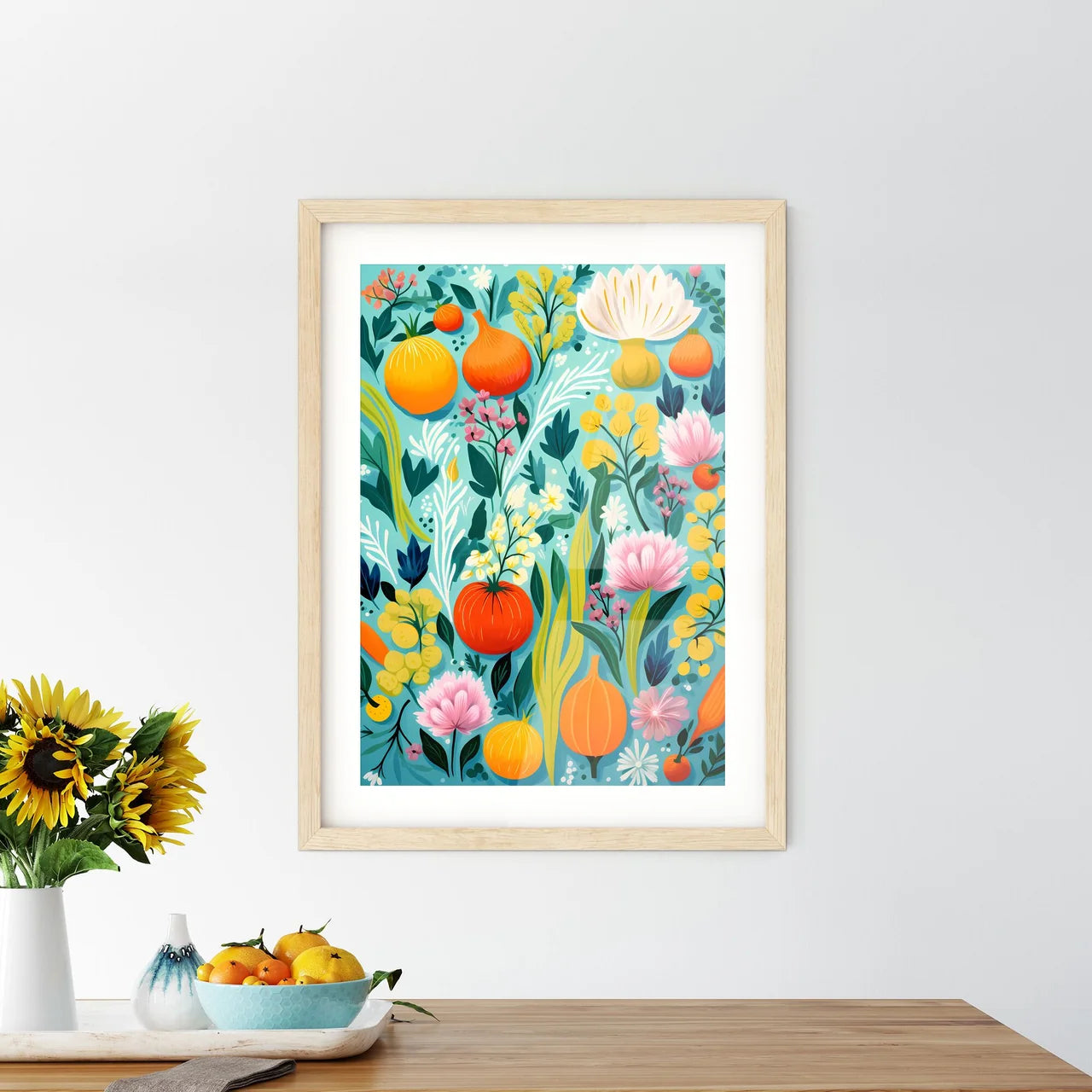 A Painting Of Fruits And Flower - Kitchen Hangings