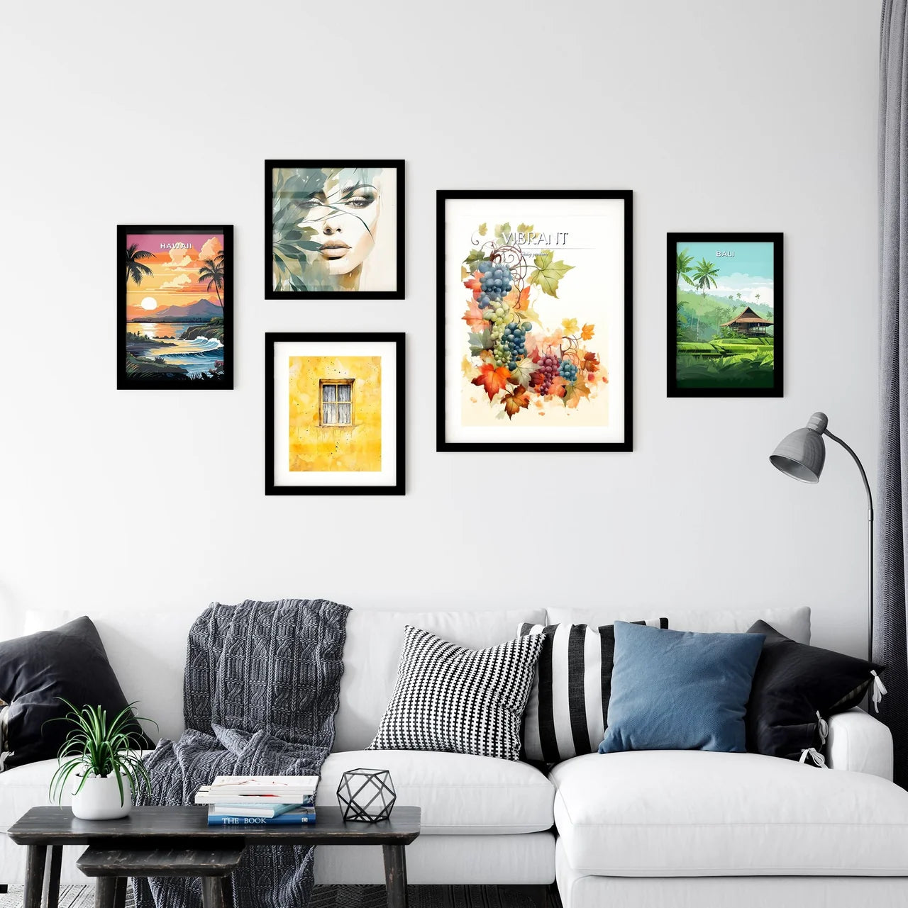 A Painting Of Grapes And Leave Wall Art