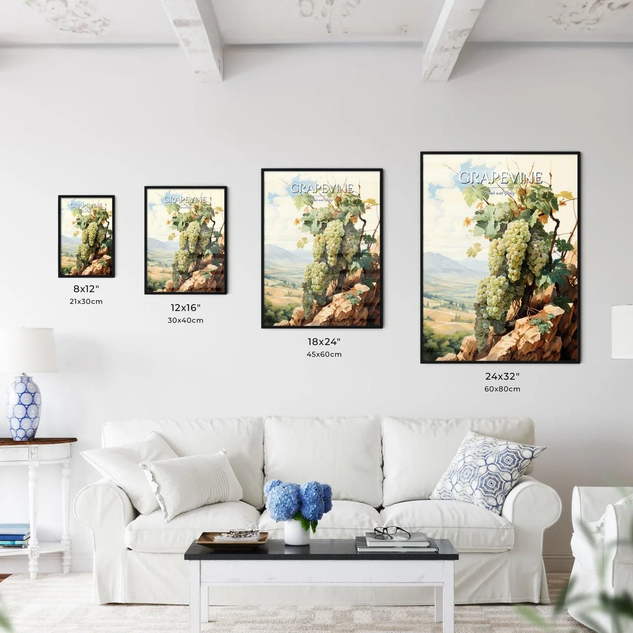 A Painting Of Grapes On A Tre - Kitchen Hangings