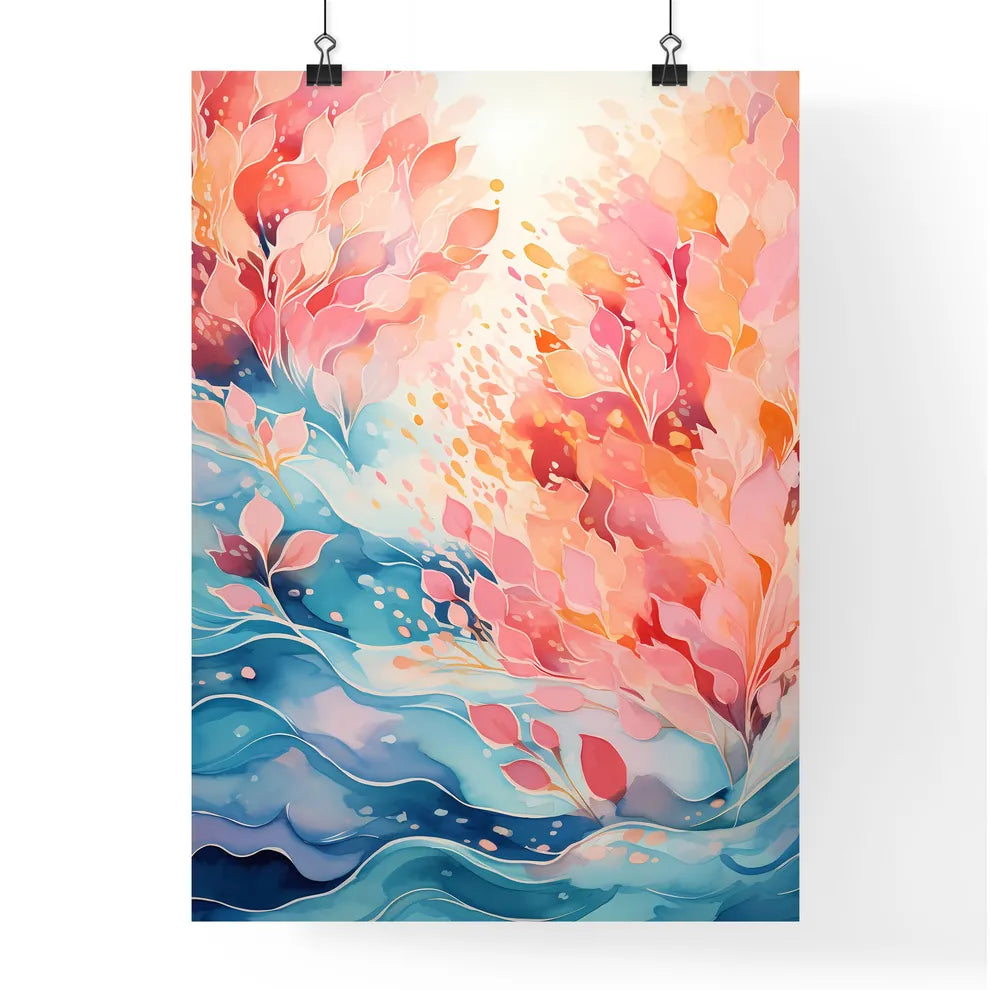 A Painting Of Leaves And Flower Poster