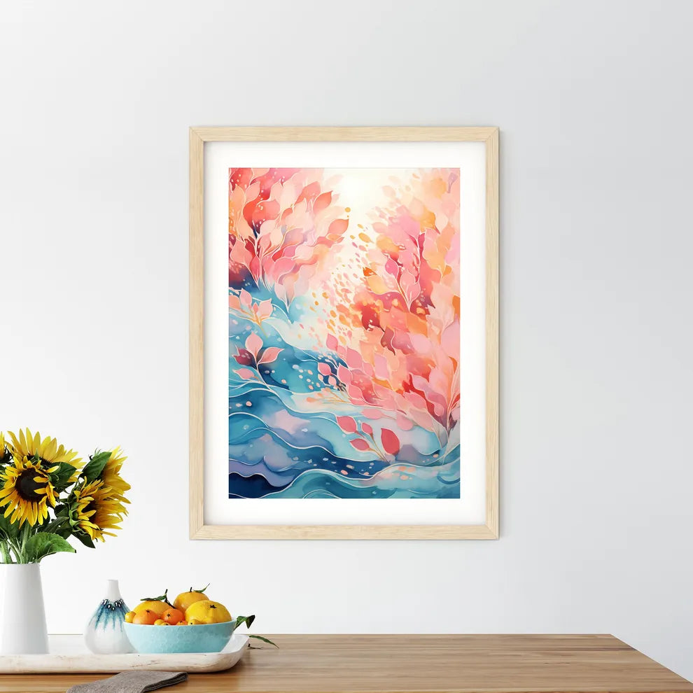 A Painting Of Leaves And Flower - Kitchen Hangings