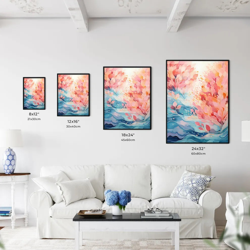 A Painting Of Leaves And Flower Wall Art